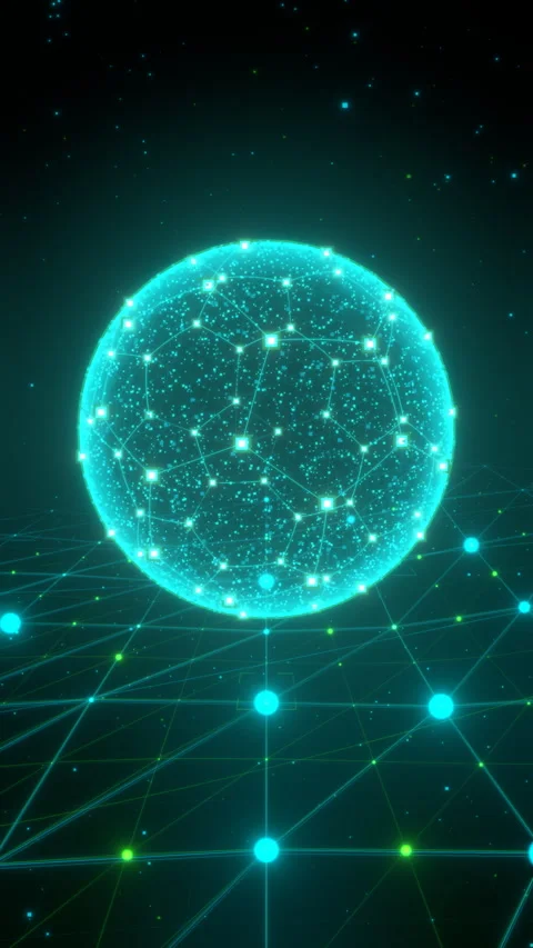 Mobile Sports Data Visualization: Floor Grid with Standard Orbital Perspective. Stock Footage 335411701