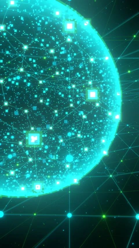 Mobile Sports Data Visualization: Tunnel Grid with Close-Up Detail with Left. Stock Footage 335412871