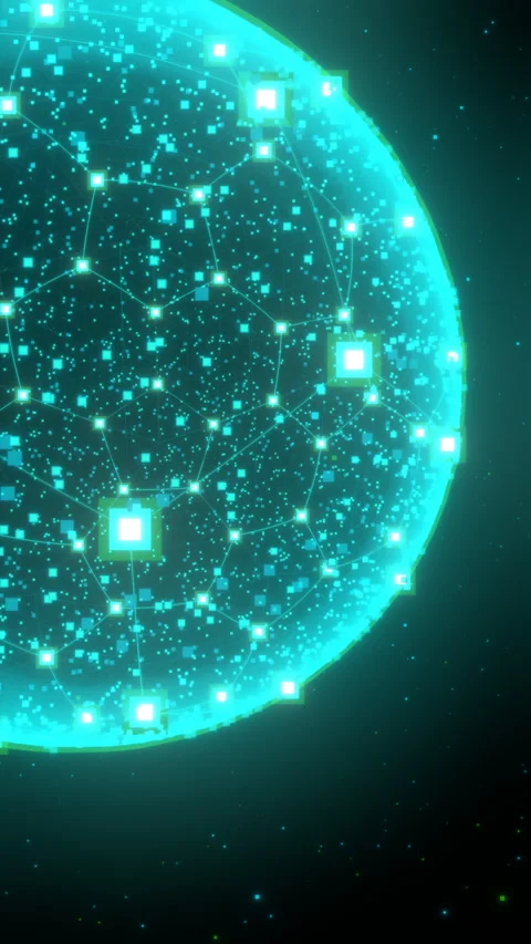 Mobile Sports Data Visualization: Void Grid with Close-Up Detail with Left. Stock Footage 335413117