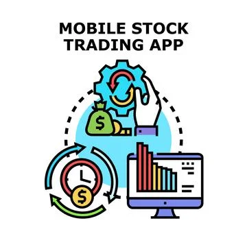Mobile stock trading app concept vector illustration 库存插图