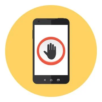 Mobile Stop Sign Stock Illustration