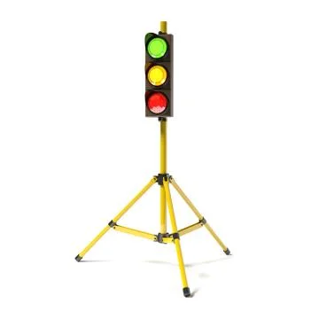Mobile stoplight on the tripod isolated on the white. Stock Illustration