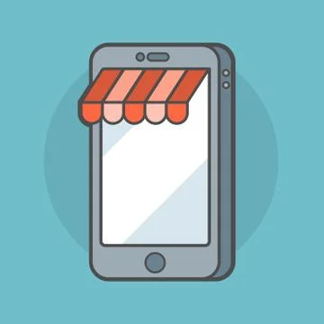 Mobile store concept Illustrazione stock