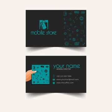 Mobile store Corporate Creative elegant business card design template Stock Illustration