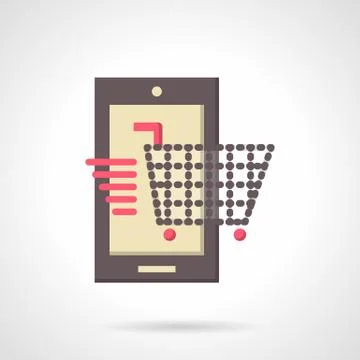 Mobile store flat color vector icon Stock Illustration