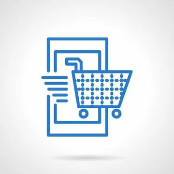 Mobile store vector icon simple line style Stock Illustration