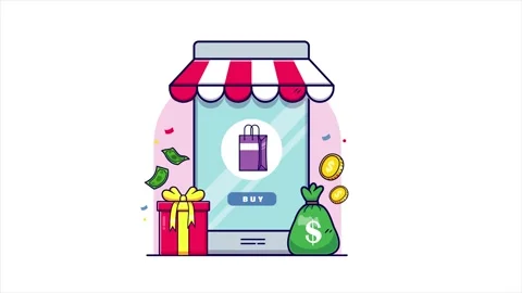 Mobile Storefront: Seamless Digital Shopping and Financial Transactions Stock Footage 339342962