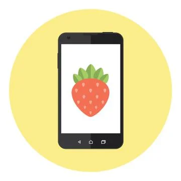 Mobile Strawberry Stock Illustration