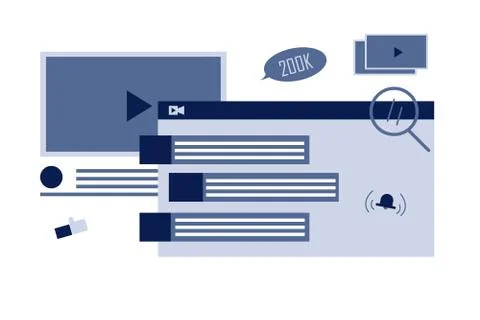 Mobile Streaming Video Stock Illustration