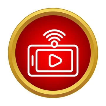 Mobile streaming wireless video play icon concept Stock Illustration