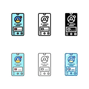 Mobile styleset application color icon vector Stock Illustration