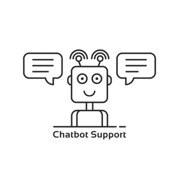 Mobile support through linear chatbot 스톡 일러스트