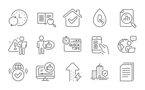 Like, Mobile survey and Search text icons set. Update time, Copy files and Illustrazione stock