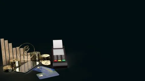 The mobile symbol e wallet  and gold coins 3d rendering for e business concep Fotos de archivo