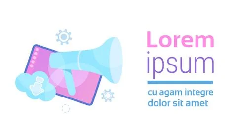 Mobile synchronization cloud application megaphone interface concept for design Stock Illustration