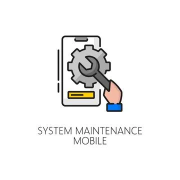 Mobile system software update color line icon Stock Illustration