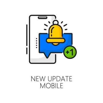 Mobile system software update color thin line icon イラスト素材