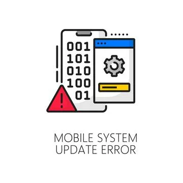 Mobile system software update error thin line icon Illustrazione stock
