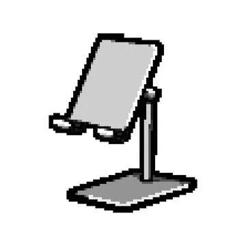 Mobile table phone holder pixel art vector illustration Stock Illustration