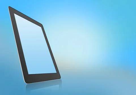 Mobile tablet with reflection under the base Stock Illustration
