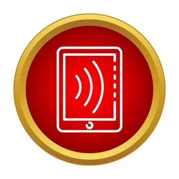 Mobile tablet showing wireless signal icon Stock Illustration