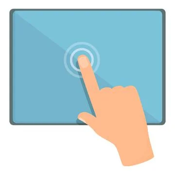 Mobile tablet touch icon cartoon vector. App finger Illustrazione stock