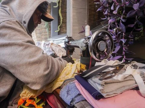 Mobile tailor service Stock Photos