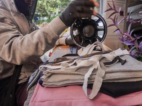 Mobile tailor service Stock Photos