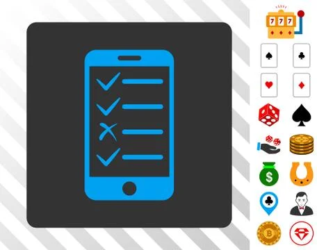 Mobile Tasks Blue Icon with Bonus 스톡 일러스트