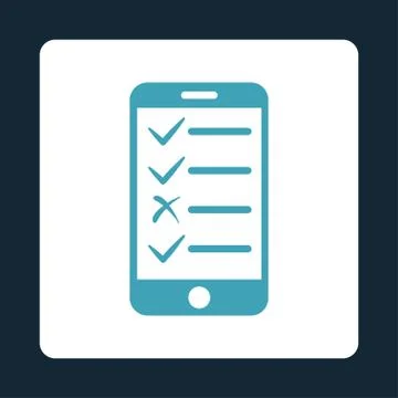 Mobile Tasks Icon from Commerce Buttons OverColor Set Ilustração Stock