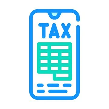 Mobile tax color icon vector illustration イラスト素材