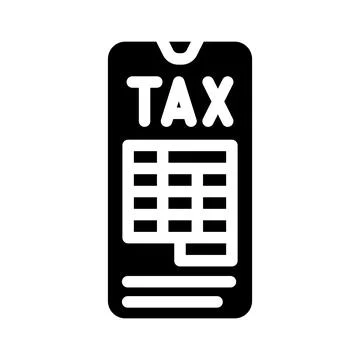 Mobile tax glyph icon vector illustration イラスト素材