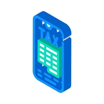 Mobile tax isometric icon vector illustration Stock Illustration