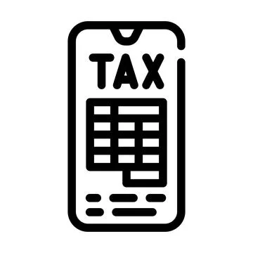 Mobile tax line icon vector illustration Stock Illustration