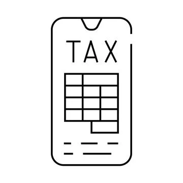 Mobile tax line icon vector illustration Ilustración de archivo
