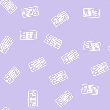 Mobile tax line vector seamless pattern Stock Illustration