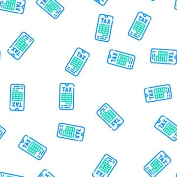 Mobile tax vector seamless pattern 스톡 일러스트