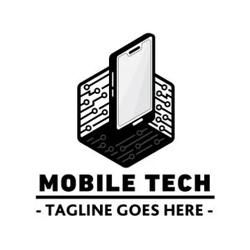 Mobile tech logo design. Phone tech logo. Vector and illustration. Stock Illustration