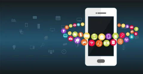Mobile technology abstract background. Stock Illustration