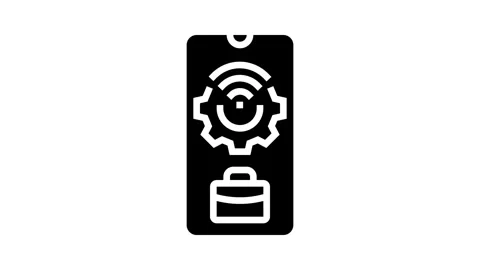 Mobile technology business process glyph icon animation Stock Footage 326147700
