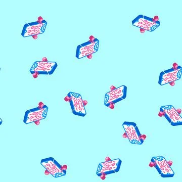 Mobile technology business process isometric icon seamless pattern Illustrazione stock
