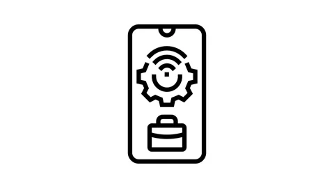 Mobile technology business process line icon animation Stock Footage 326127601