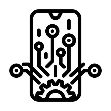 Mobile technology business process line icon vector illustration イラスト素材