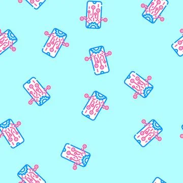 Mobile technology business process vector seamless pattern イラスト素材