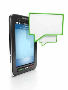 Mobile technology. communication through instant messaging on a mobile phone Stock Illustration