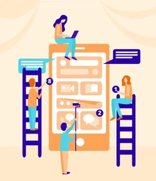 Mobile technology concept Illustrazione stock