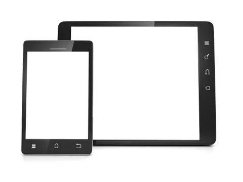 Mobile technology. the group of mobile devices, tablet computer and mobile te Stockillustratie