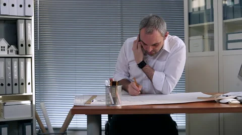 Mobile Technology Helps the Architect Stock Footage 63656681