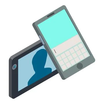Mobile technology icon, isometric style Stock Illustration