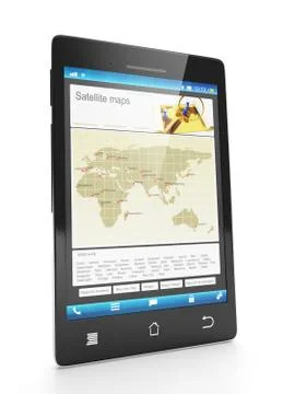 Mobile technology. loading new city maps on a mobile phone Stock Illustration